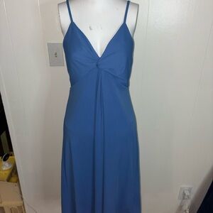 Elegant Blue Spaghetti Strap Dress